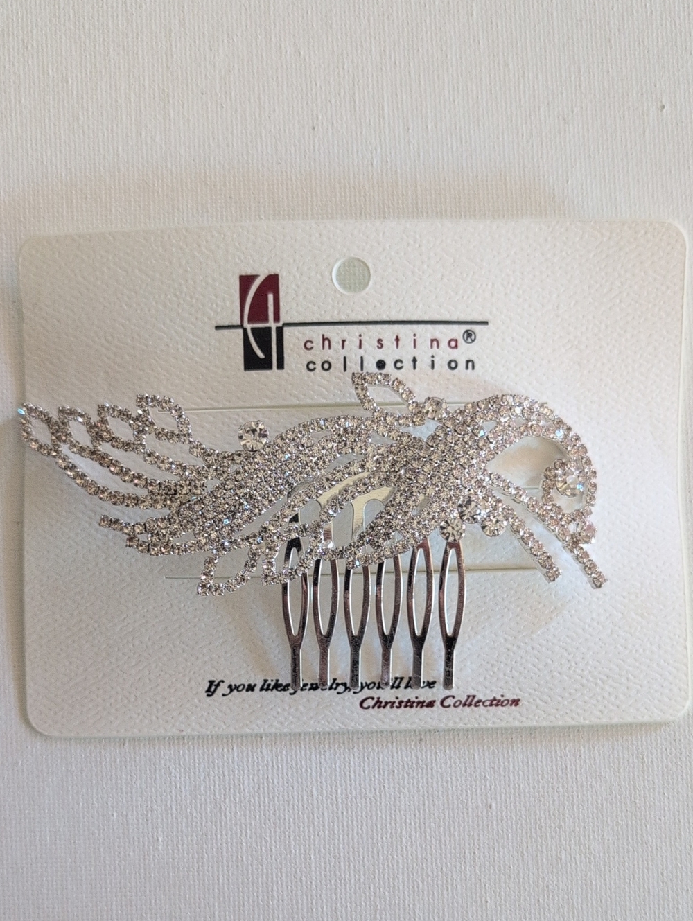 Silver Crystal wedding Hair Comb